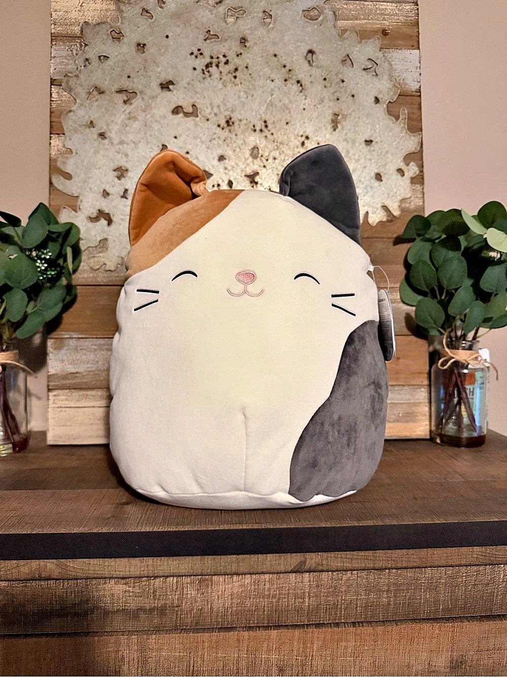 Squishmallows 14” Cam the Calico Cat Plush Toy White & Gray